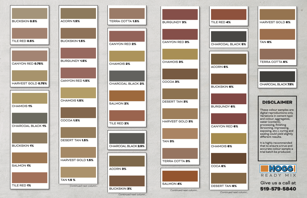 Colour Chart – HOGG Ready Mix